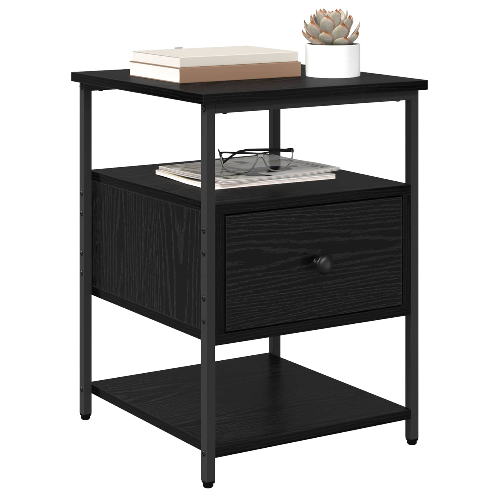 Noćni ormar 2 pcs Crni hrast 40 x 42 x 56 cm Konstruirano drvo