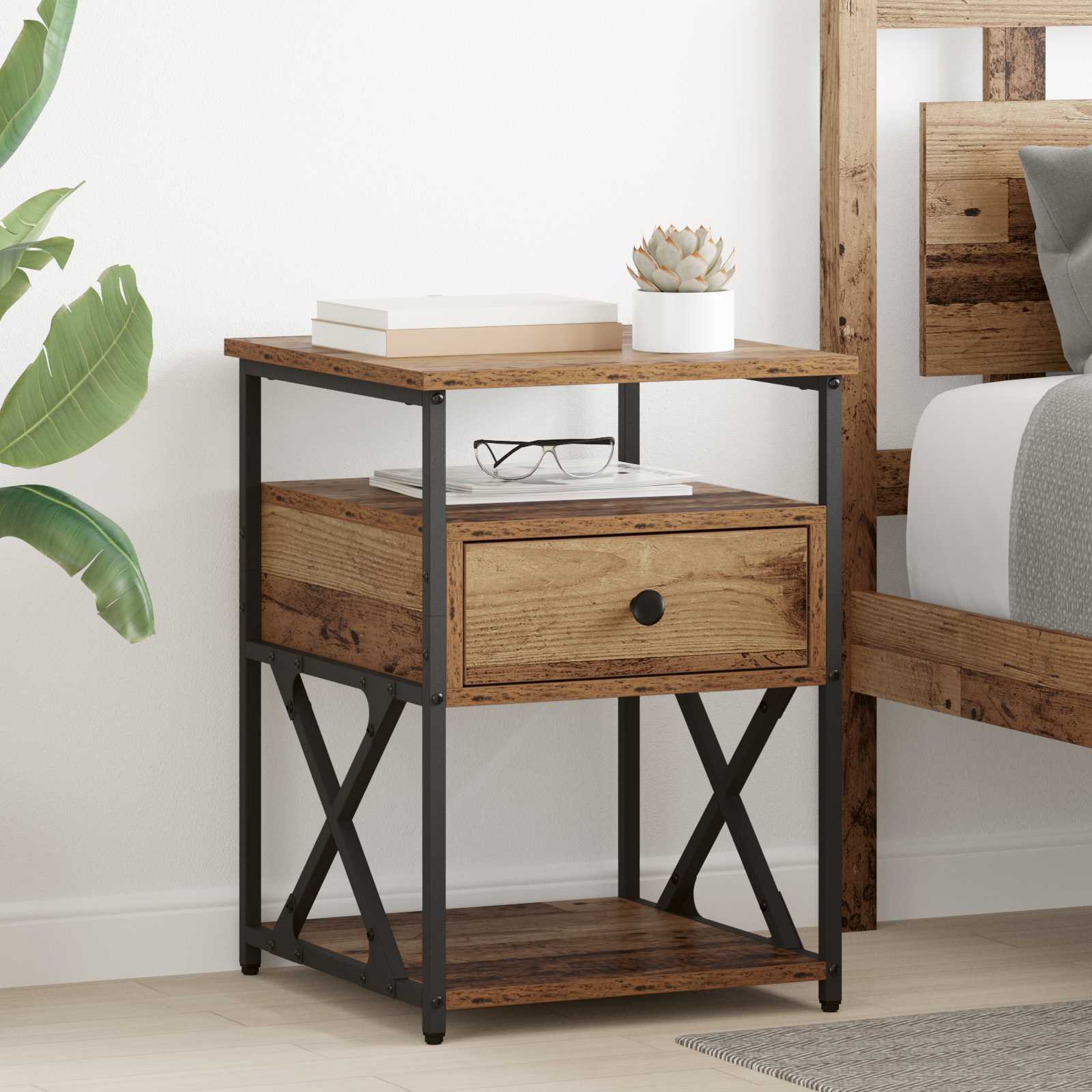 Noćni ormar 2 pcs Staro drvo 40 x 42 x 55 cm Konstruirano drvo