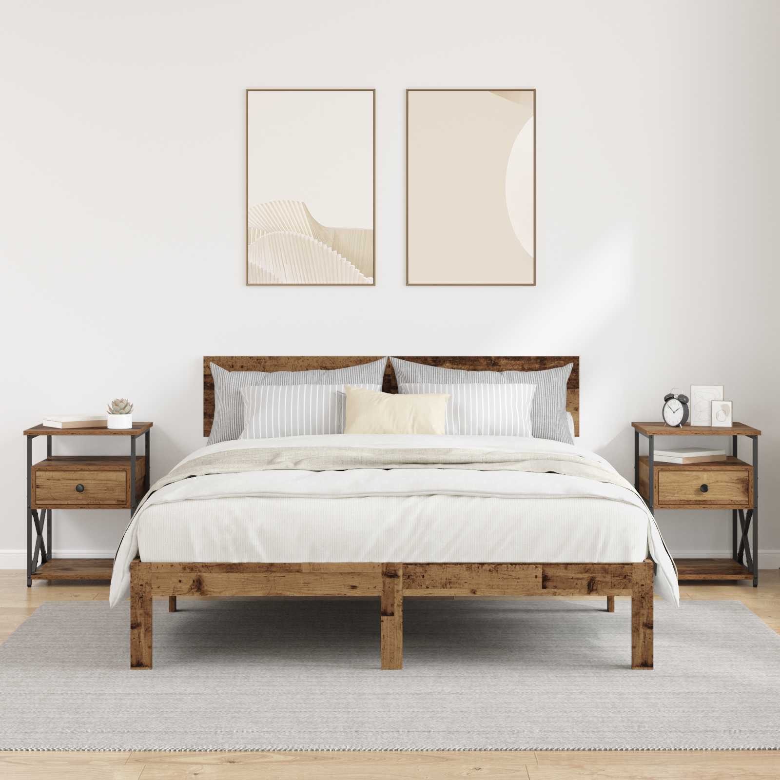 Noćni ormar 2 pcs Staro drvo 40 x 42 x 55 cm Konstruirano drvo