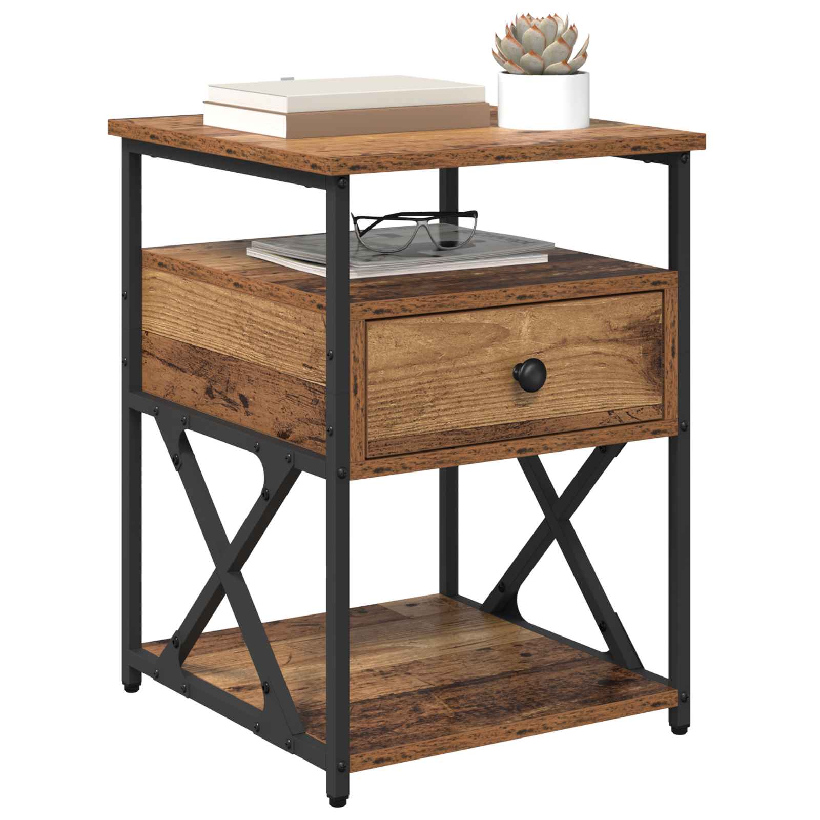 Noćni ormar 2 pcs Staro drvo 40 x 42 x 55 cm Konstruirano drvo