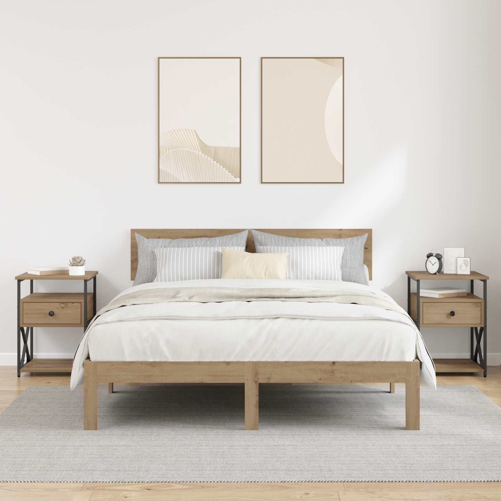 Noćni ormar s ladicama 2 pcs Umjetnički hrast 40 x 42 x 55 cm