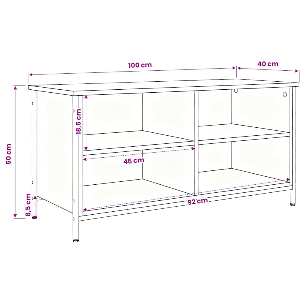 TV ormar Umjetnički hrast 100 x 40 x 50 cm Konstruirano drvo