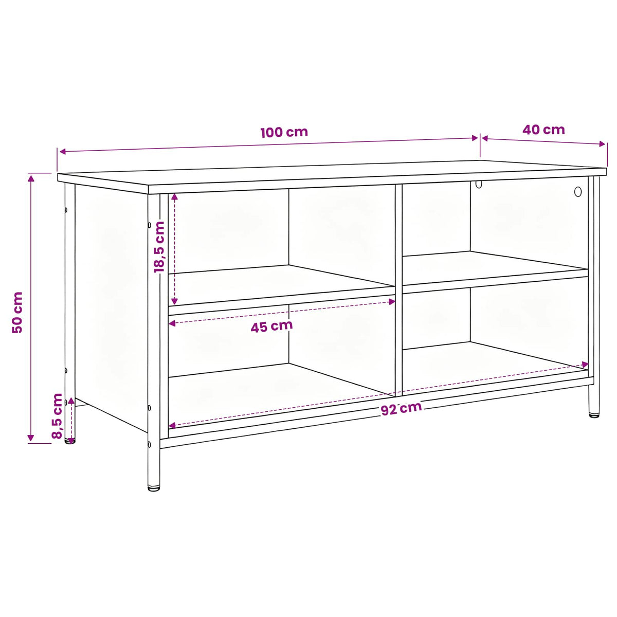 TV ormar Crni hrast 100 x 40 x 50 cm Konstruirano drvo