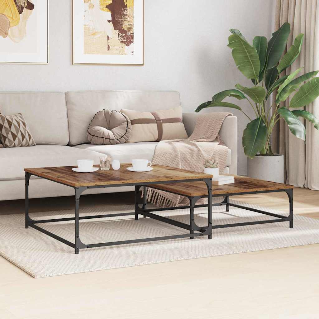Kava Stol 2 pcs Staro drvo Konstruirano drvo