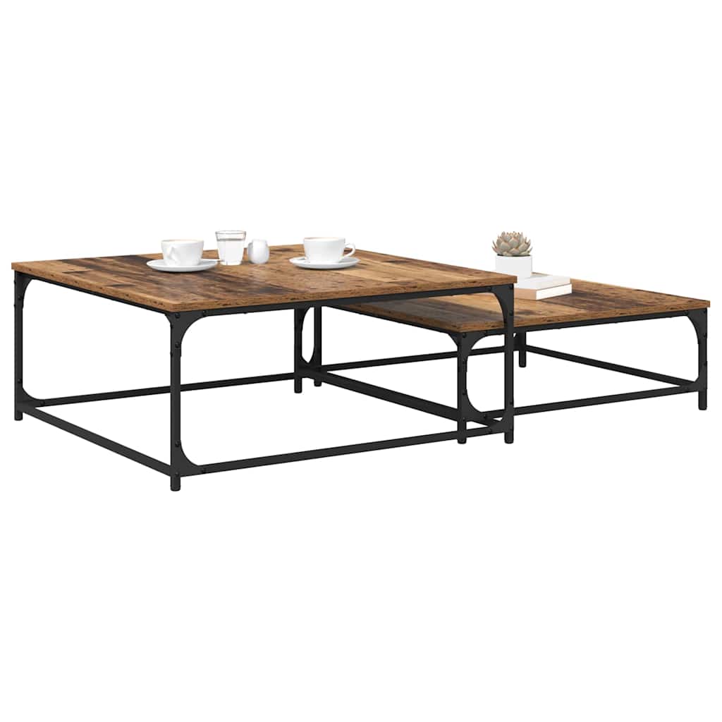 Kava Stol 2 pcs Staro drvo Konstruirano drvo