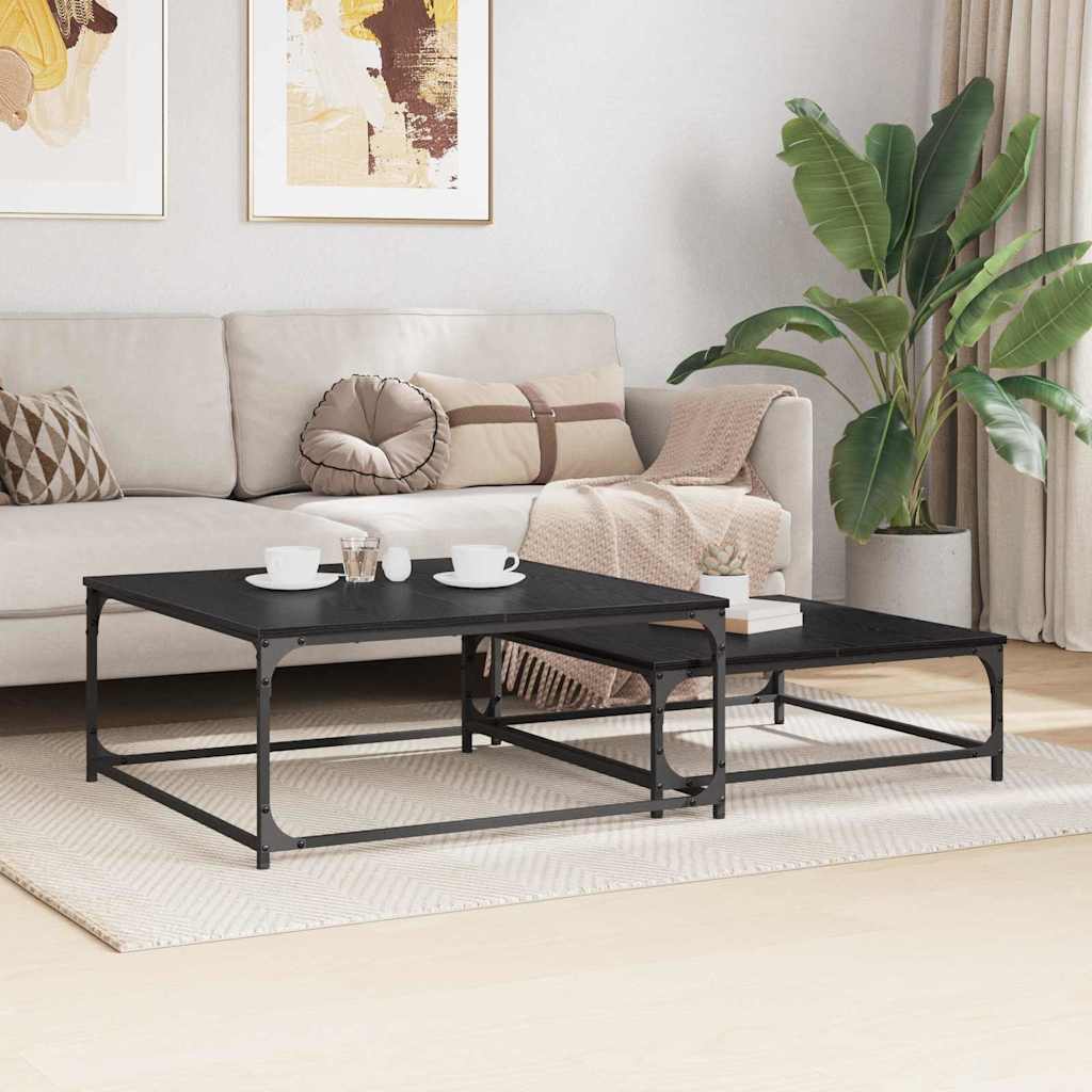 Kava Stol 2 pcs Crni hrast Konstruirano drvo