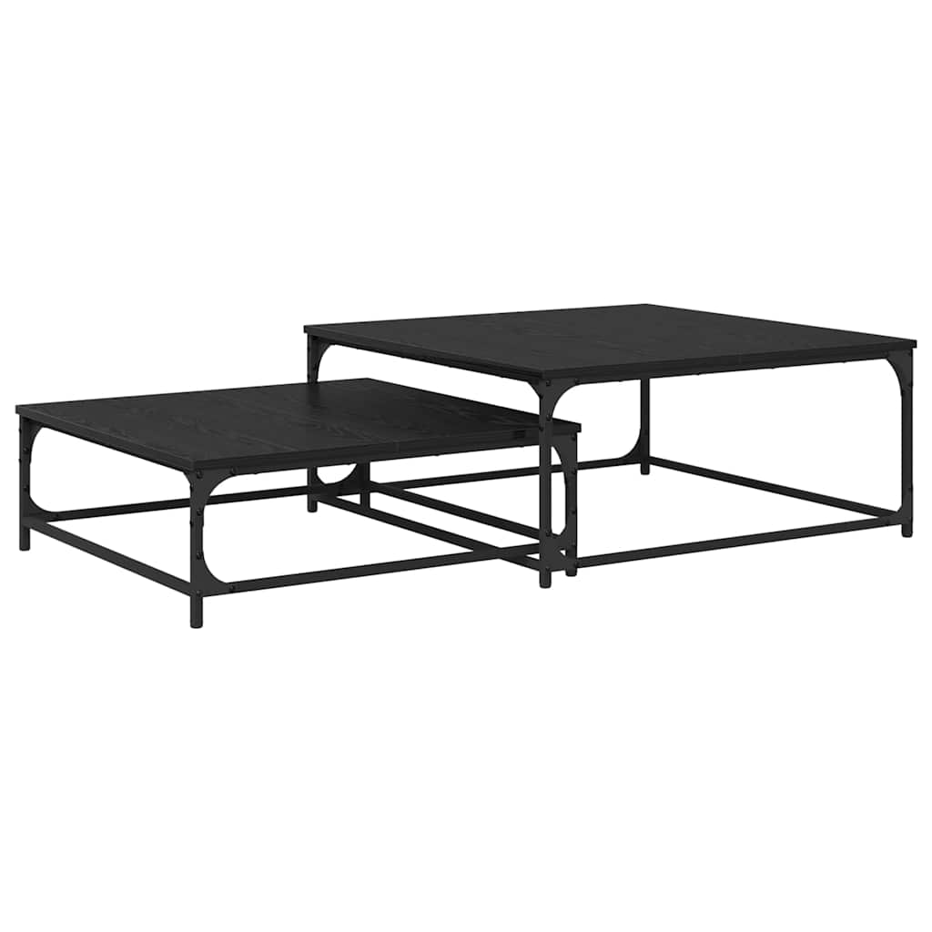 Kava Stol 2 pcs Crni hrast Konstruirano drvo