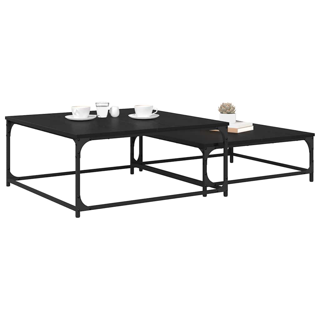 Kava Stol 2 pcs Crni hrast Konstruirano drvo