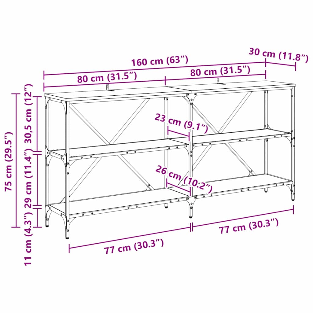 Konzolna stolica Staro drvo 160 x 30 x 75 cm Konstruirano drvo
