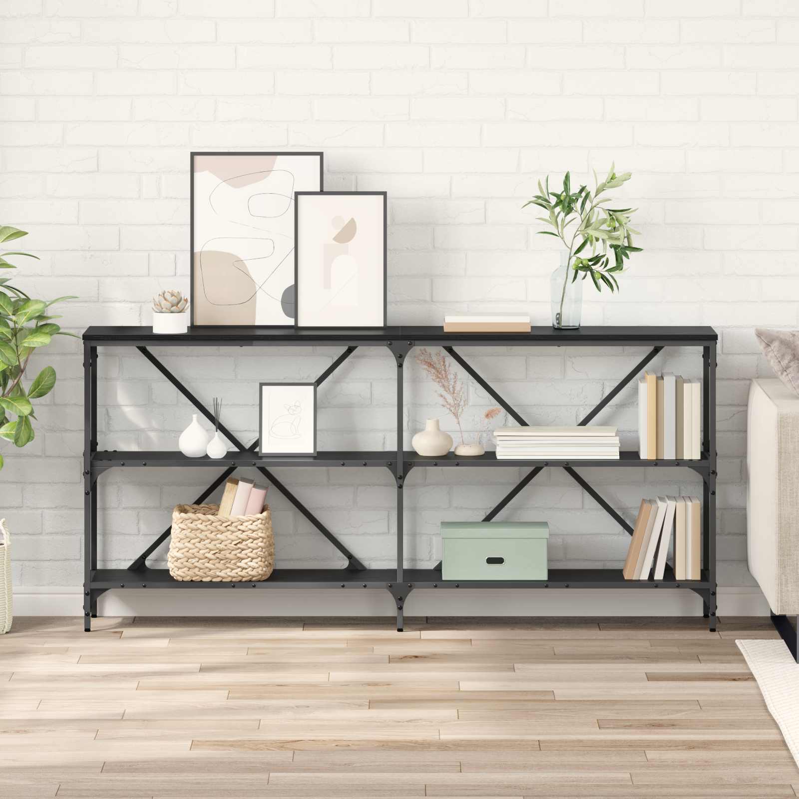 Konzolna stolica Crni hrast 160 x 30 x 75 cm Konstruirano drvo