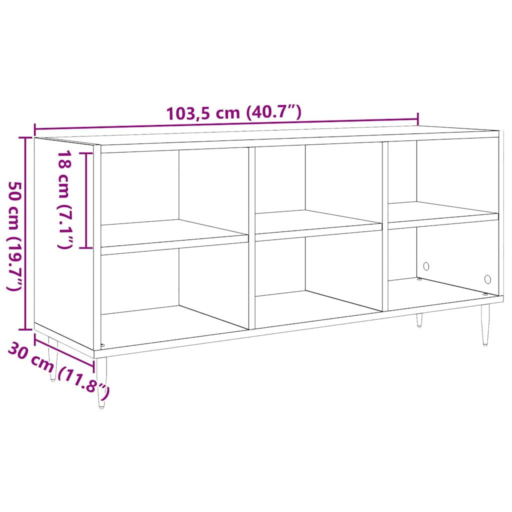 TV ormar 103,5 x 30 x 50 cm Umjetnički hrast Konstruirano drvo