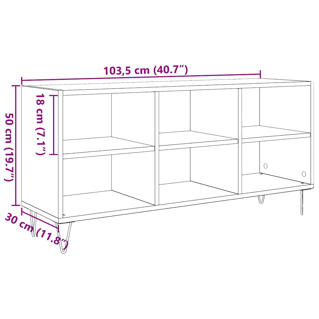 TV ormar Crni hrast 103,5 x 30 x 50 cm Konstruirano drvo