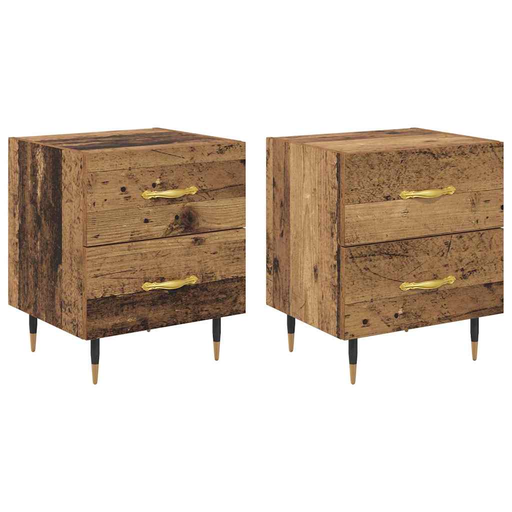 Noćni ormar s ladicama 2 pcs Staro drvo 40 x 35 x 47,5 cm