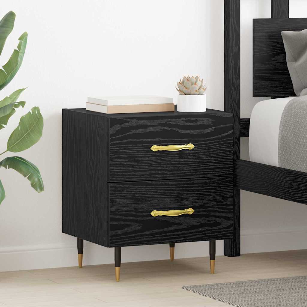 Noćni ormar s ladicama 2 pcs Crni hrast 40 x 35 x 47,5 cm