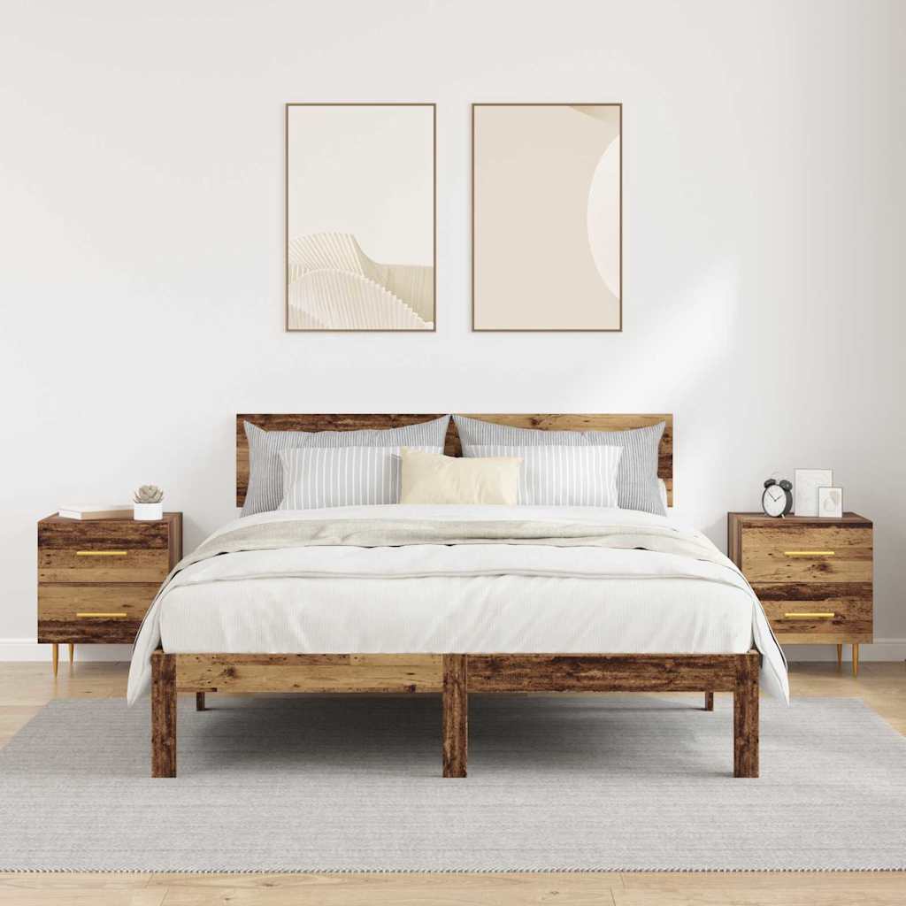 Noćni ormar s ladicama 2 pcs Staro drvo 40 x 35 x 47,5 cm