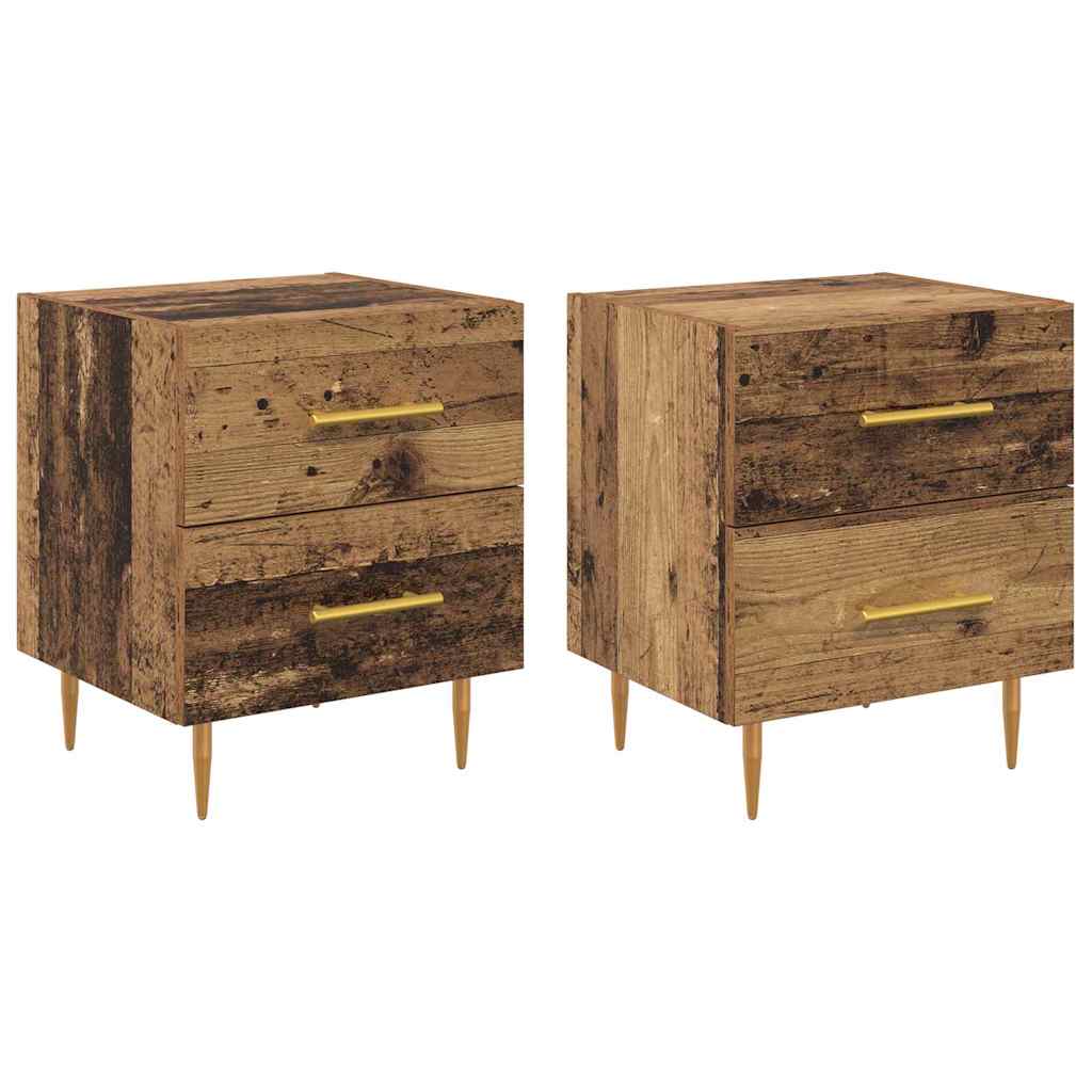 Noćni ormar s ladicama 2 pcs Staro drvo 40 x 35 x 47,5 cm