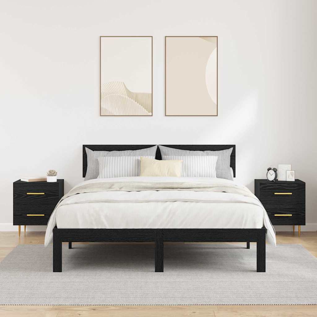 Noćni ormar s ladicama 2 pcs Crni hrast 40 x 35 x 47,5 cm