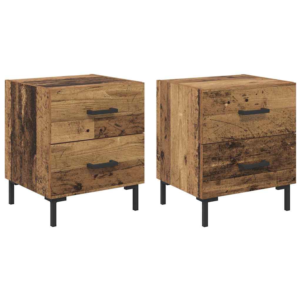 Noćni ormar s ladicama 2 pcs Staro drvo 40 x 35 x 47,5 cm