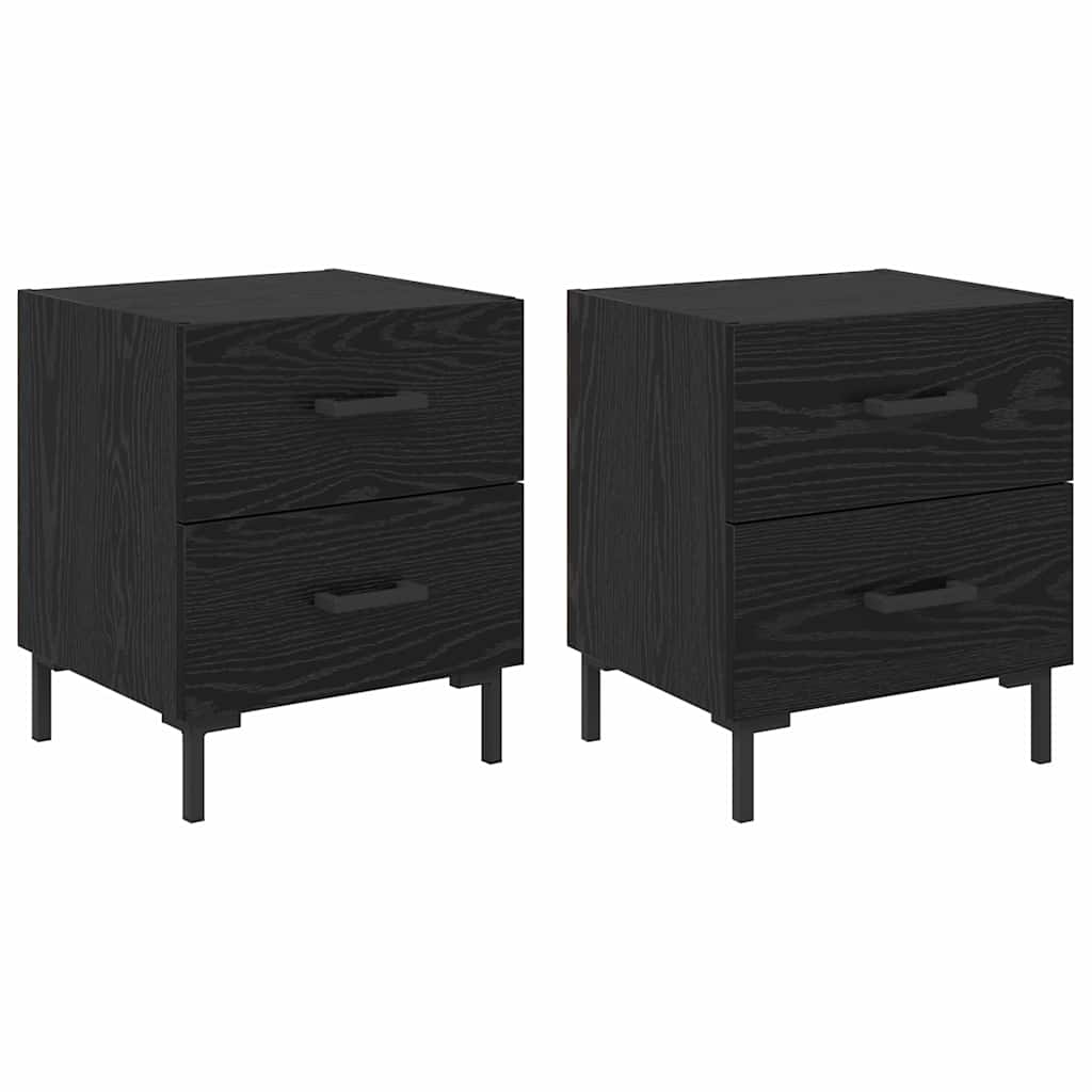 Noćni ormar s ladicama 2 pcs Crni hrast 40 x 35 x 47,5 cm