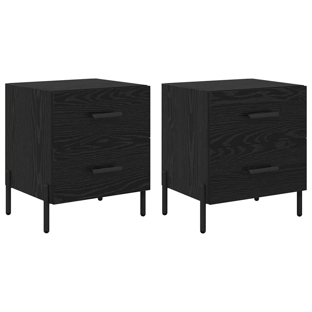 Noćni ormar s ladicama 2 pcs Crni hrast 40 x 35 x 47,5 cm