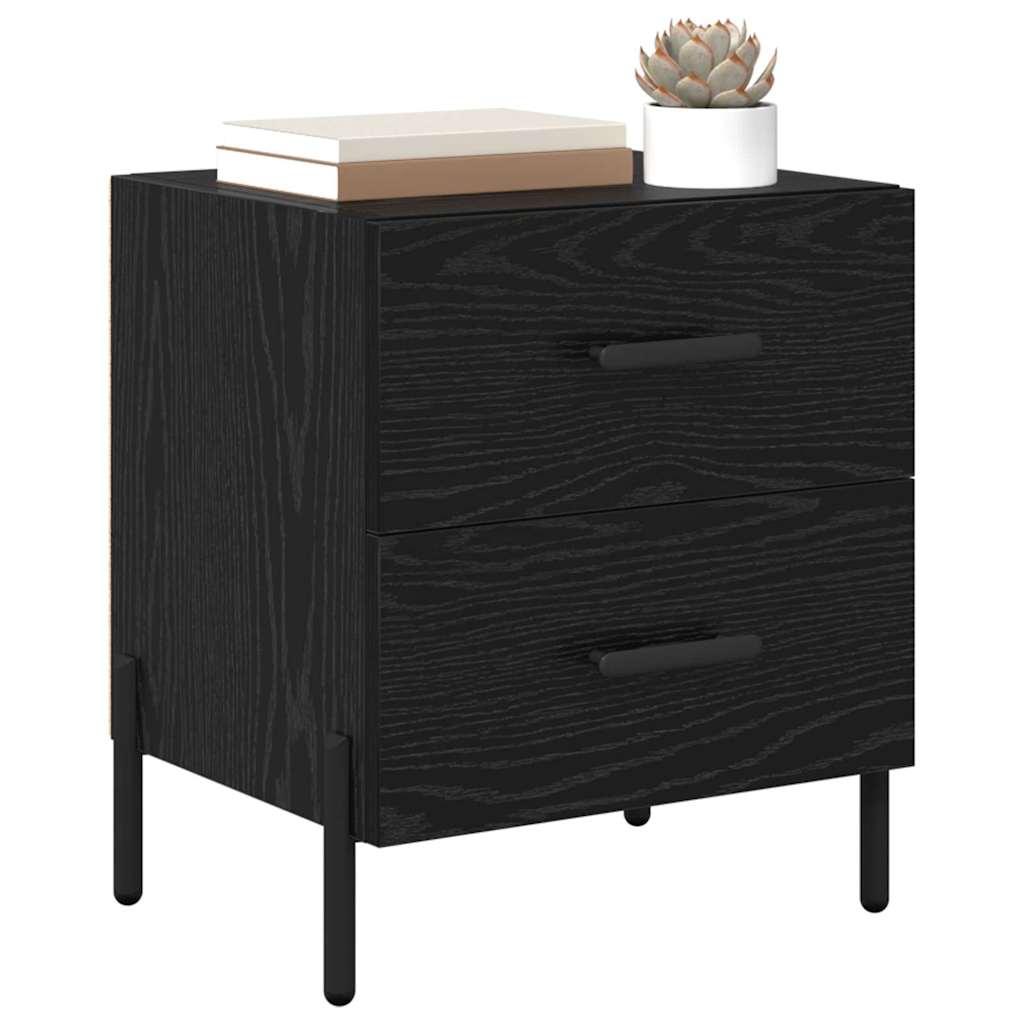 Noćni ormar s ladicama 2 pcs Crni hrast 40 x 35 x 47,5 cm