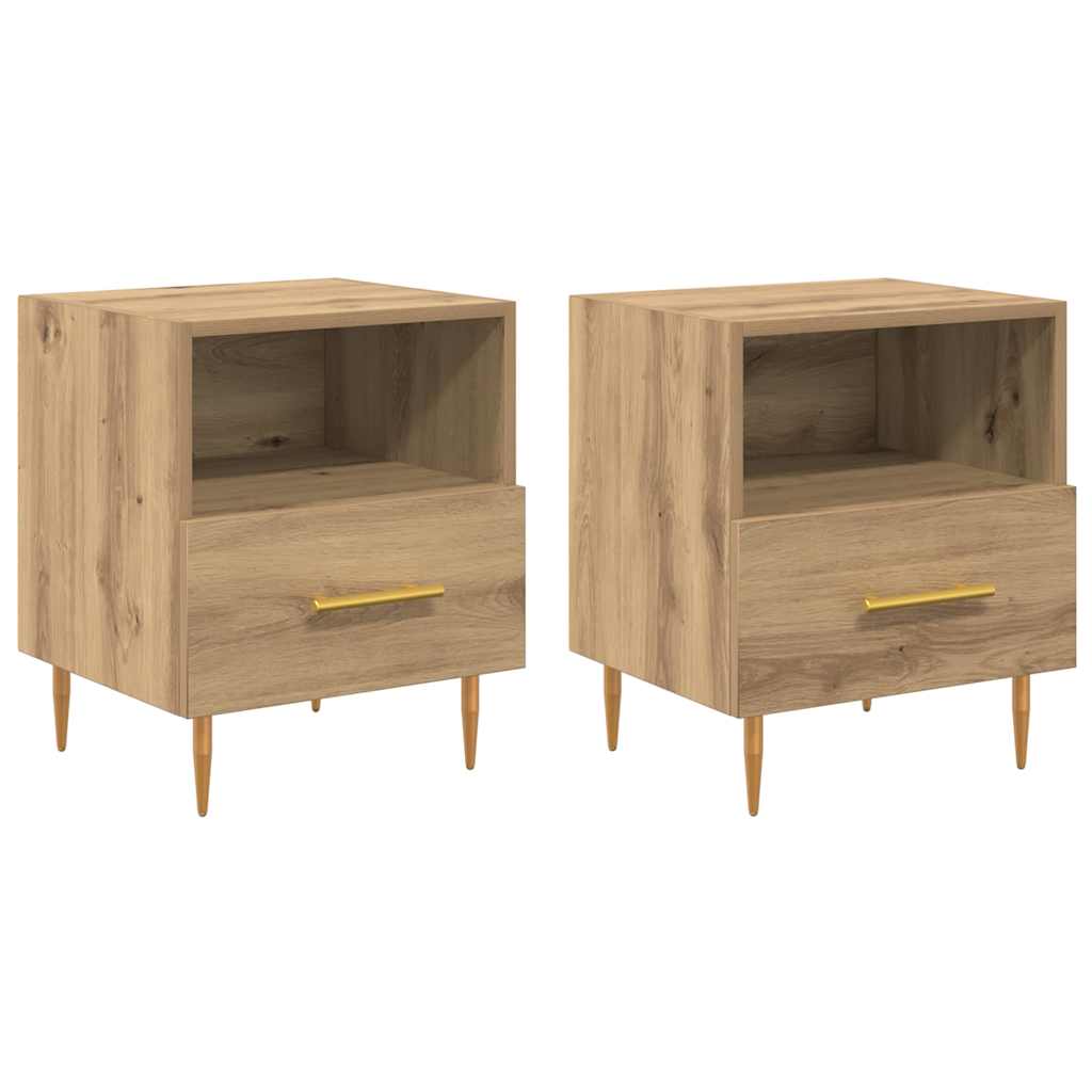 Noćni ormarić 2 pcs Smeđa 40 x 35 x 47,5 cm Konstruirano drvo