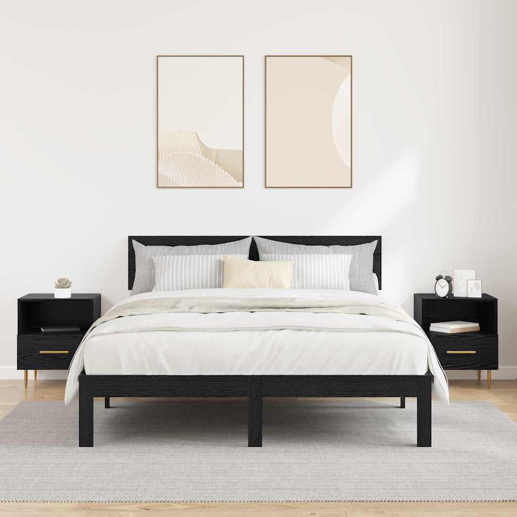 Noćni ormarić 2 pcs Crna 40 x 35 x 47,5 cm Konstruirano drvo