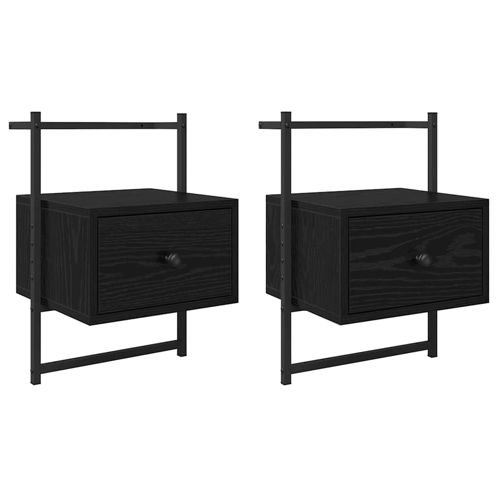 Noćni ormar 2 pcs Crni hrast 35 x 30 x 51 cm Konstruirano drvo