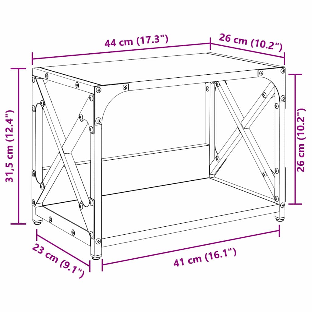Držač za printer Crni hrast 44 x 26 x 31.5 cm Konstruirano drvo