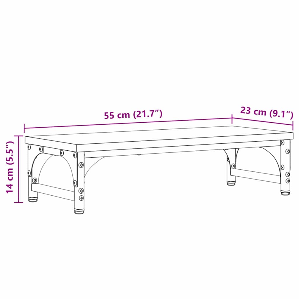 Stalak za Monitor Umjetnički hrast 55 x 23 x 14 cm