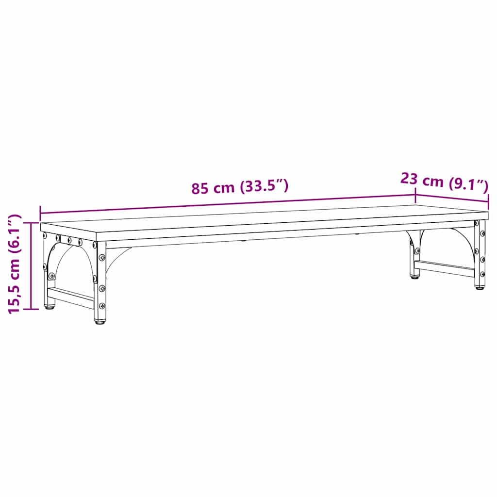 Stalak za Monitor Umjetnički hrast 85 x 23 x 15,5 cm