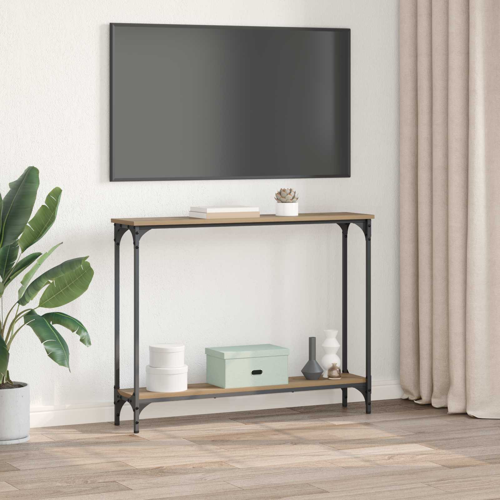 Konzolna stolica s policom Umjetnički hrast 100 x 22,5 x 75 cm