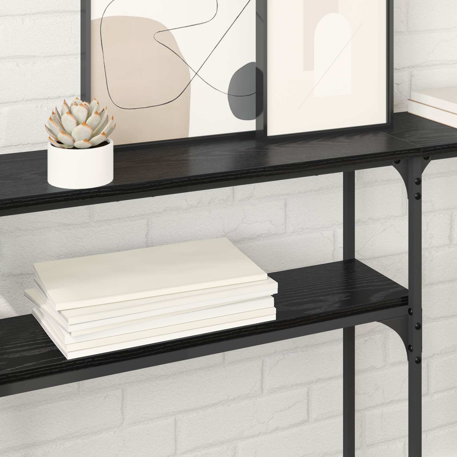 Konzolnistol Crni hrast 146 x 22.5 x 75 cm Konstruirano drvo