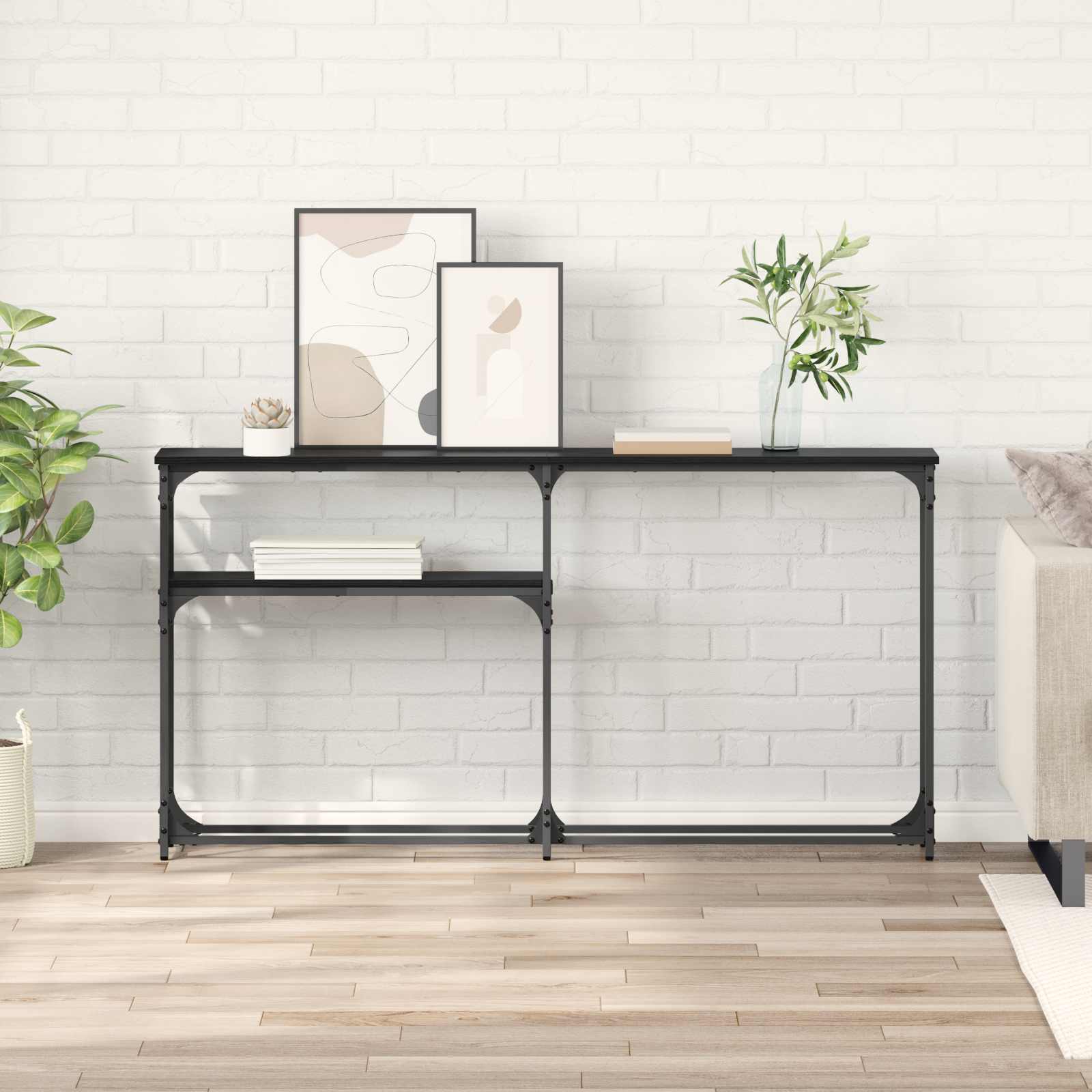 Konzolnistol Crni hrast 146 x 22.5 x 75 cm Konstruirano drvo