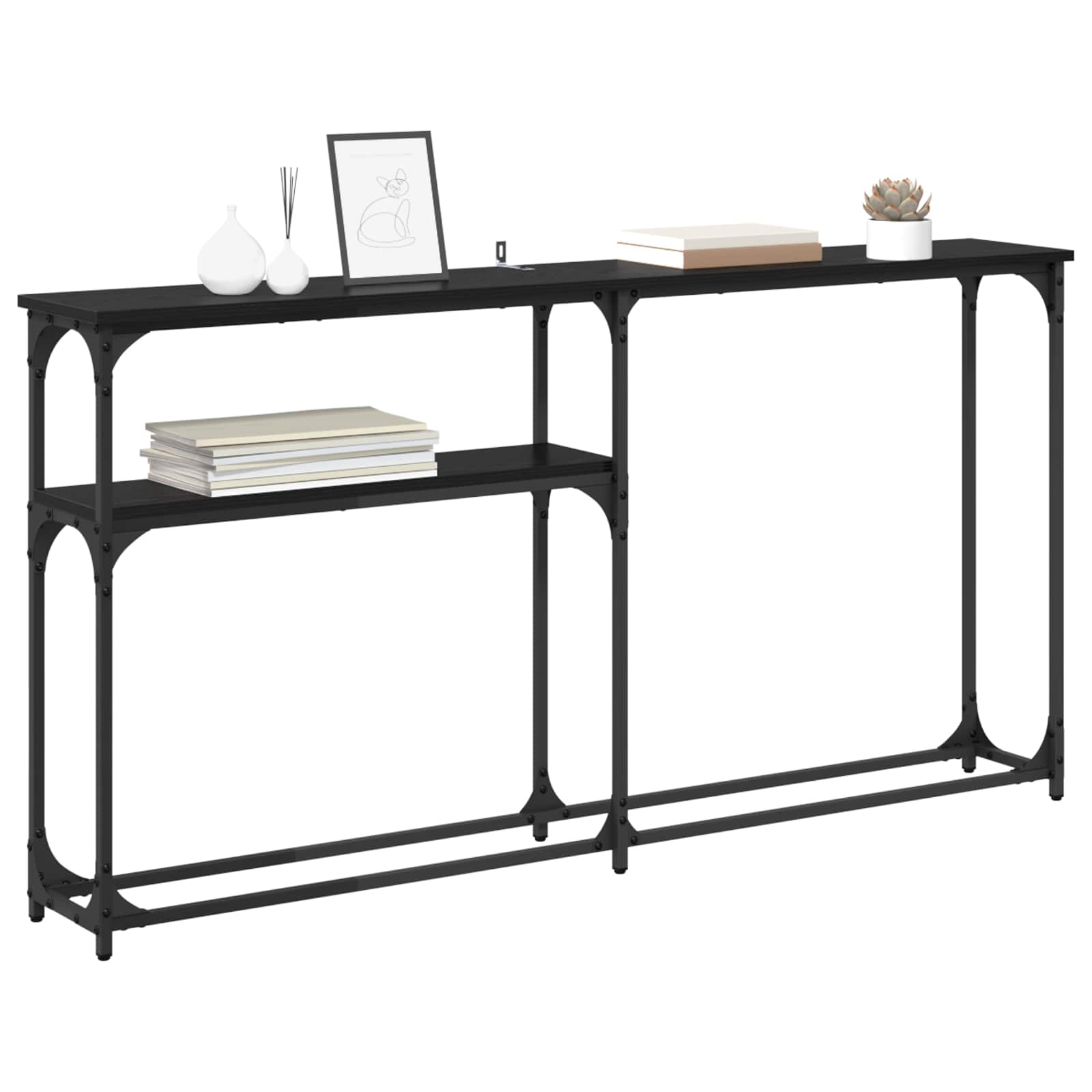 Konzolnistol Crni hrast 146 x 22.5 x 75 cm Konstruirano drvo