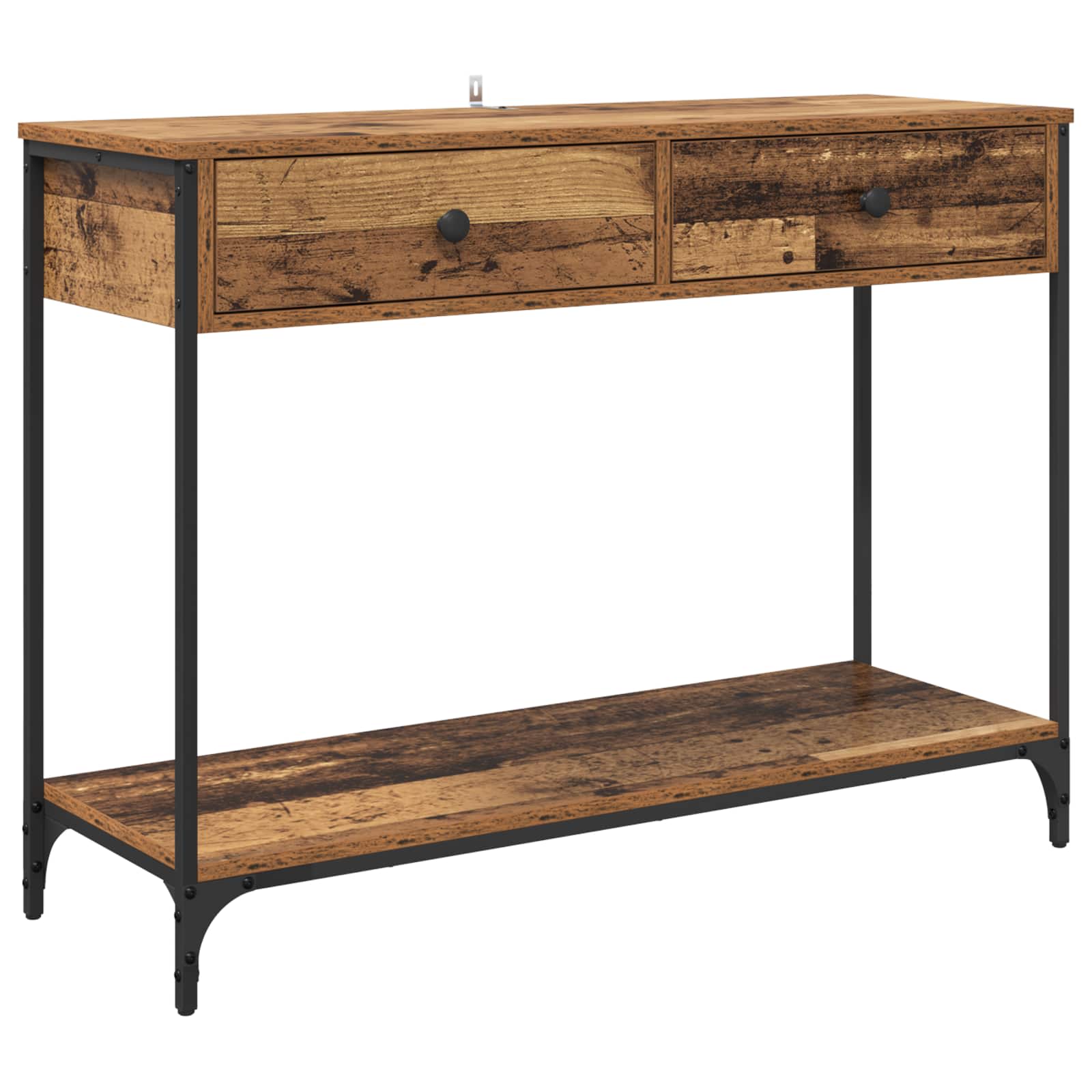 Konzolna stolica s ladicama Staro drvo 100 x 34,5 x 75 cm