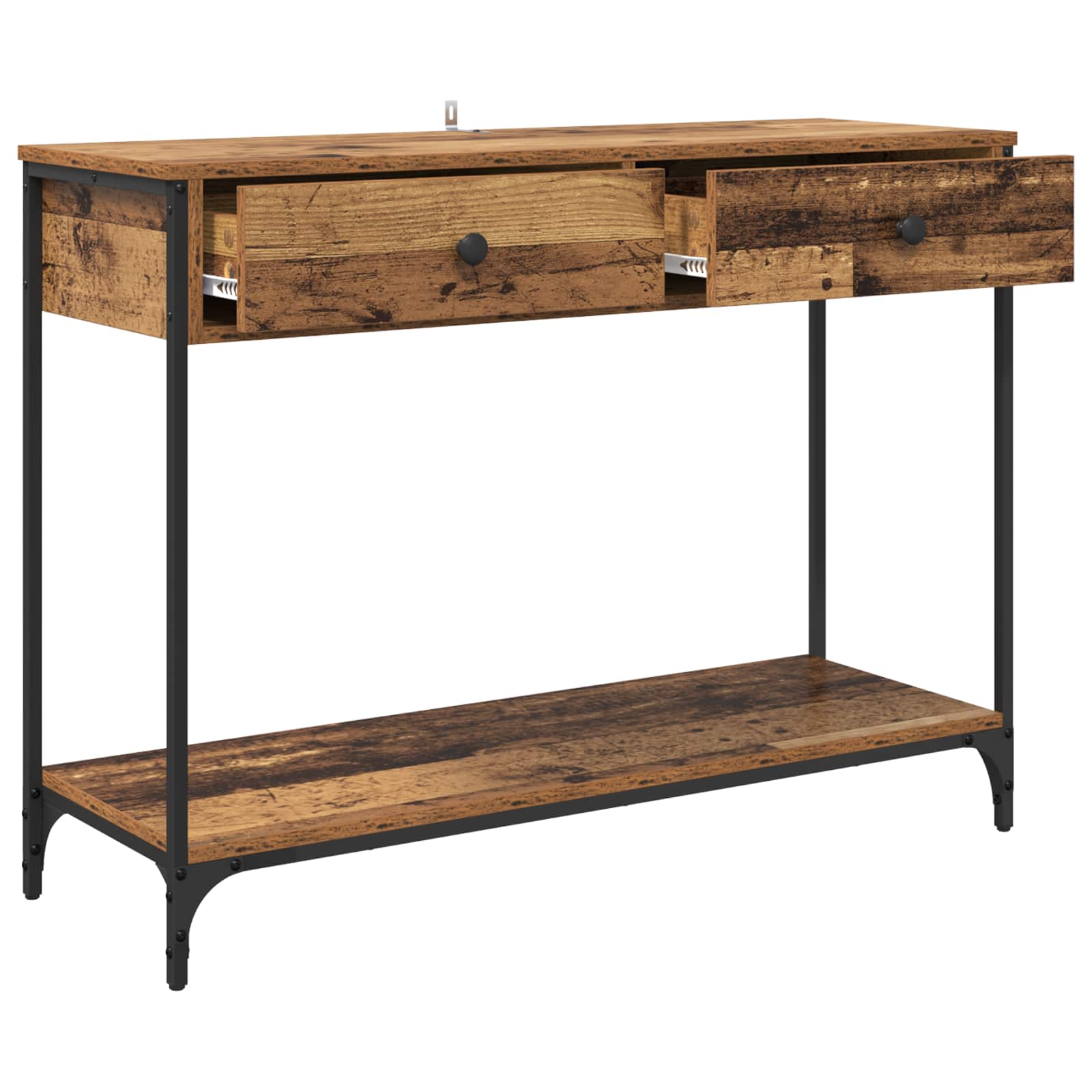 Konzolna stolica s ladicama Staro drvo 100 x 34,5 x 75 cm