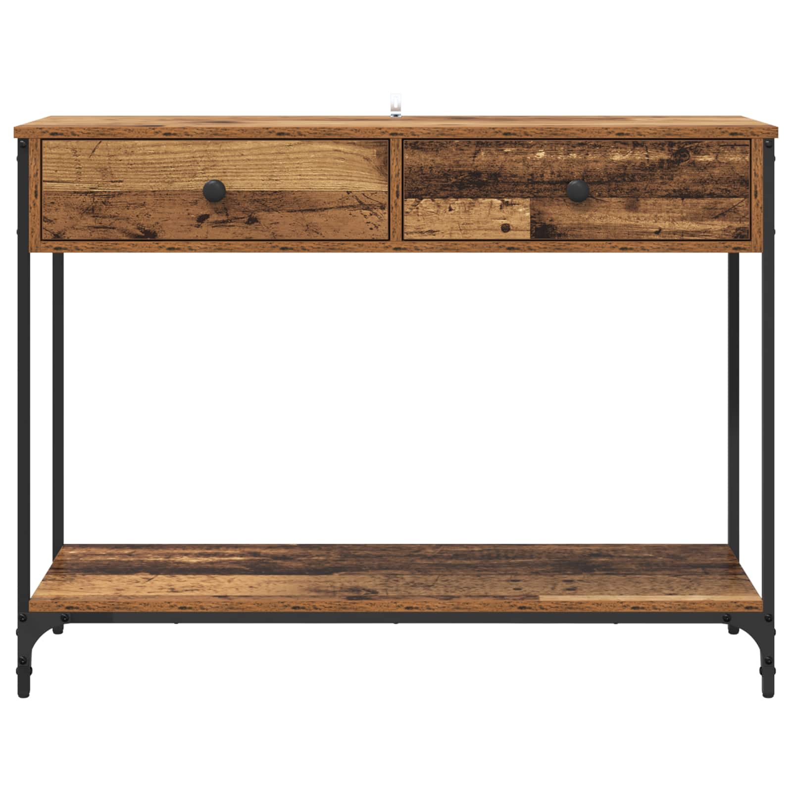 Konzolna stolica s ladicama Staro drvo 100 x 34,5 x 75 cm
