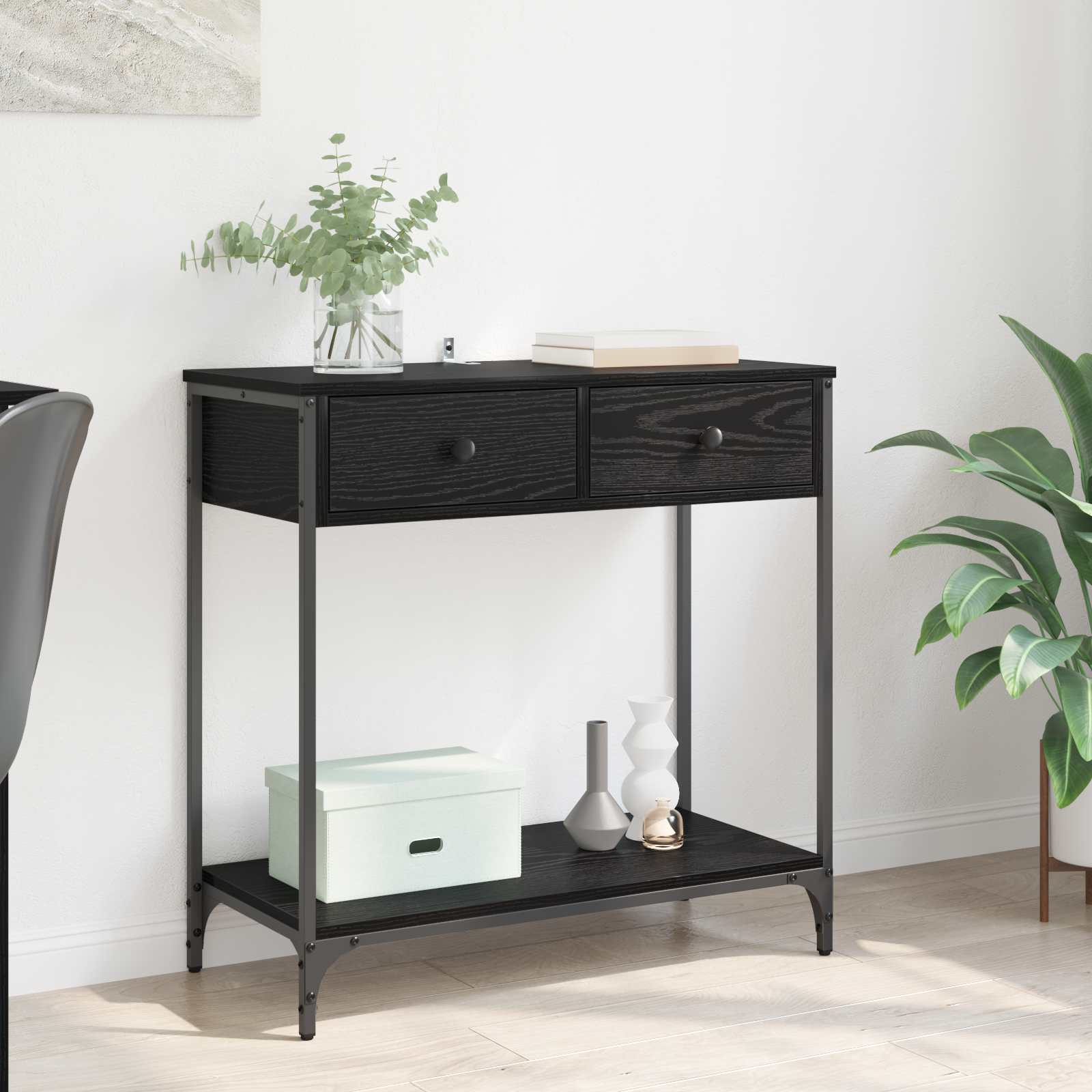 Konzolna stolica Crni hrast 75 x 34,5 x 75 cm Konstruirano drvo