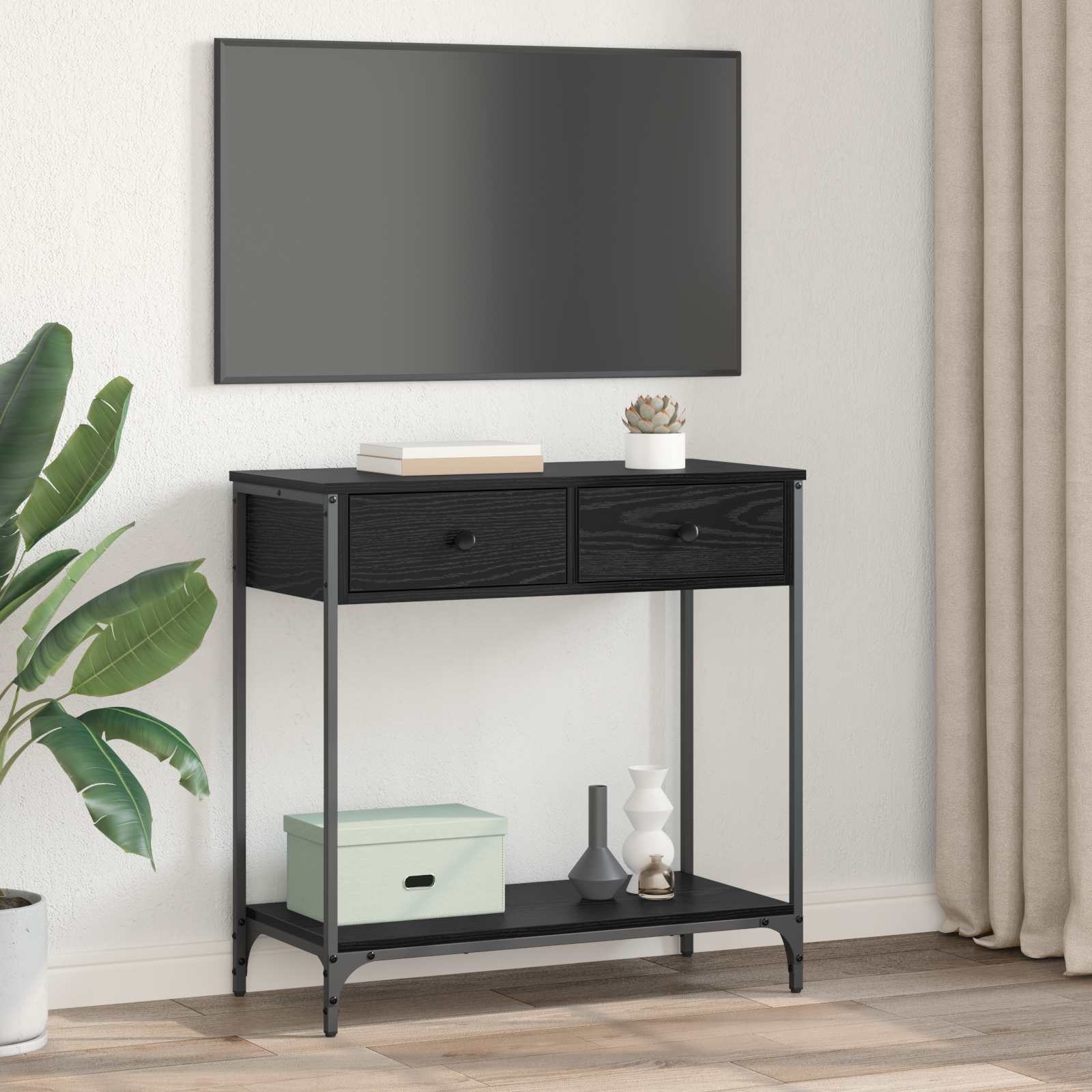 Konzolna stolica Crni hrast 75 x 34,5 x 75 cm Konstruirano drvo