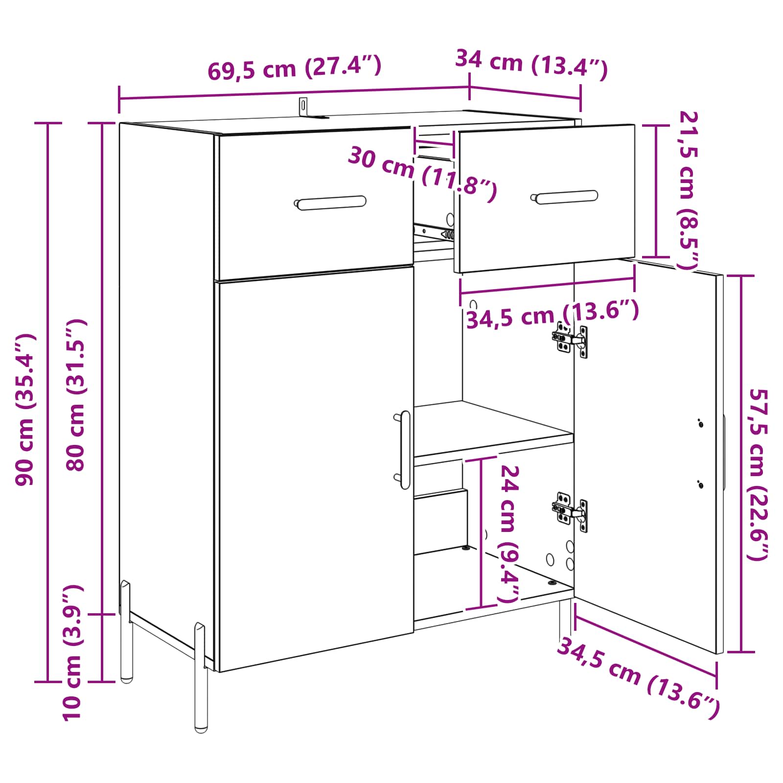 Kreveta Umjetnički hrast 69,5 x 34 x 90 cm Konstruirano drvo