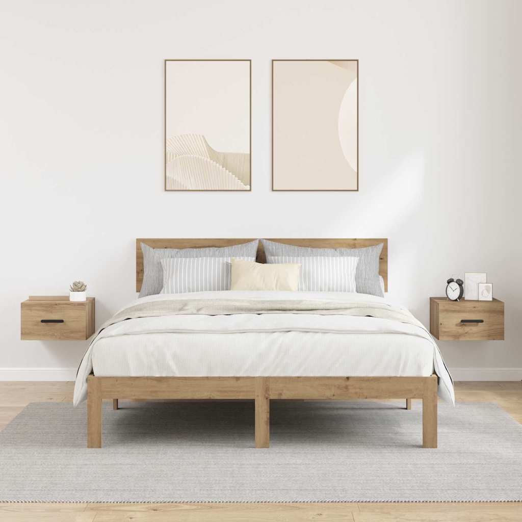 Noćni ormar Zidne 2 pcs Umjetnički hrast 35 x 35 x 20 cm