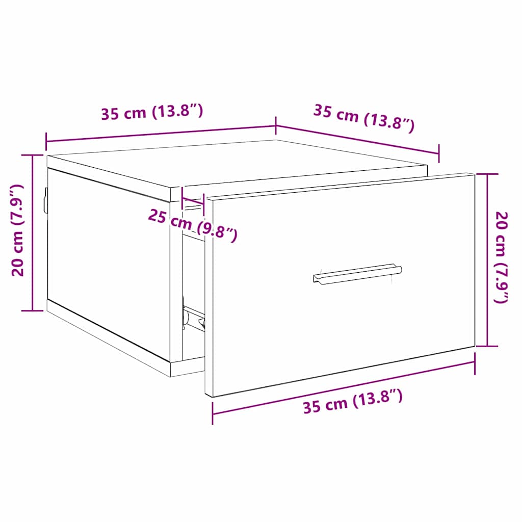 Noćni ormar 2 kom. Crni hrast 35 x 35 x 20 cm Konstruirano drvo