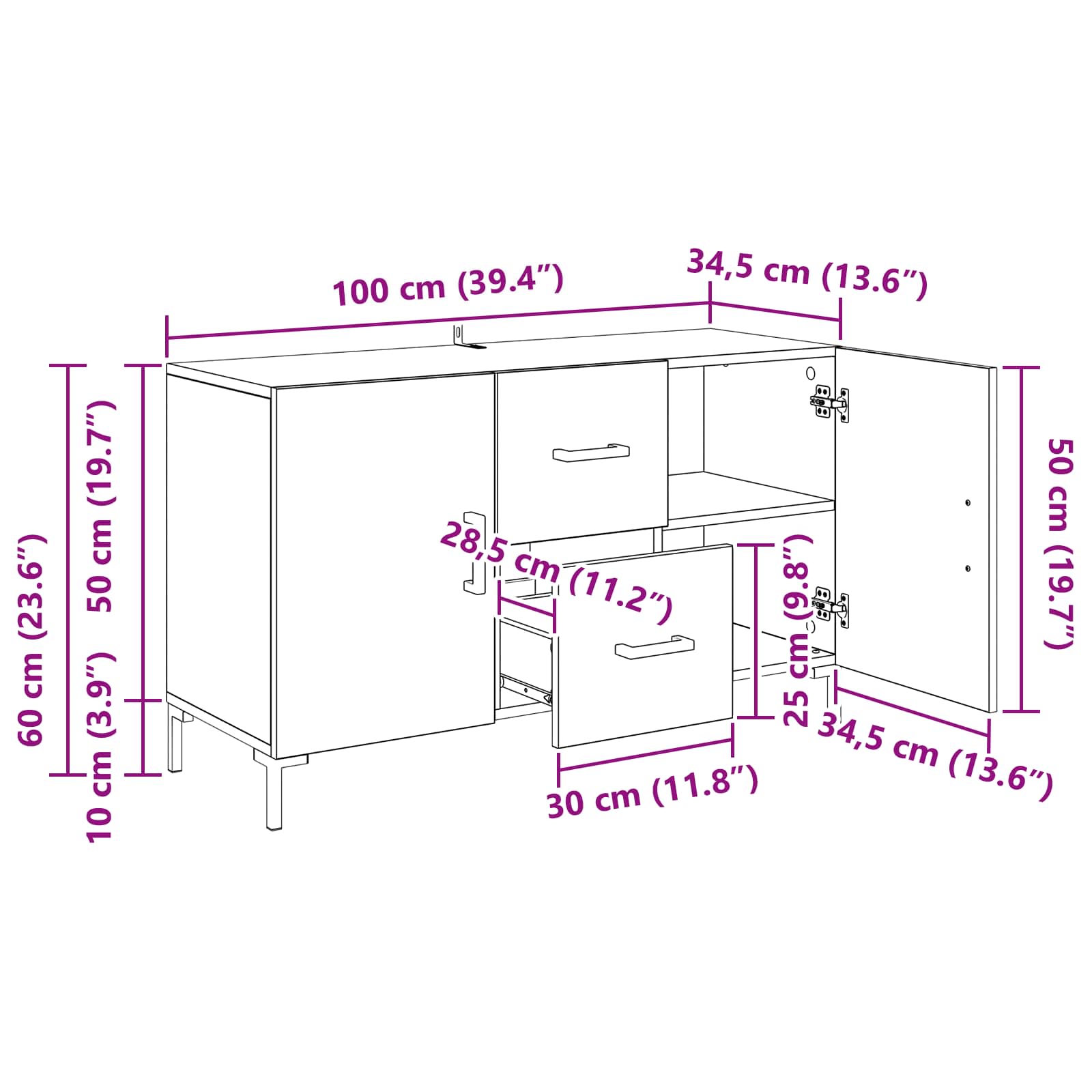 Kreveta Crni hrast 100 x 36 x 60 cm Konstruirano drvo