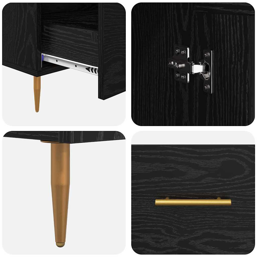 Highboard s ladicama Crni hrast 69,5 x 31 x 115 cm