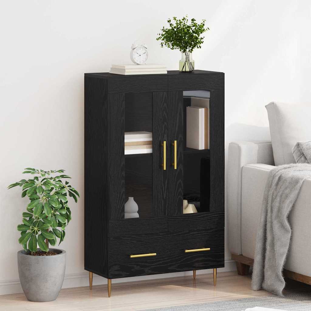 Highboard s ladicama Crni hrast 69,5 x 31 x 115 cm