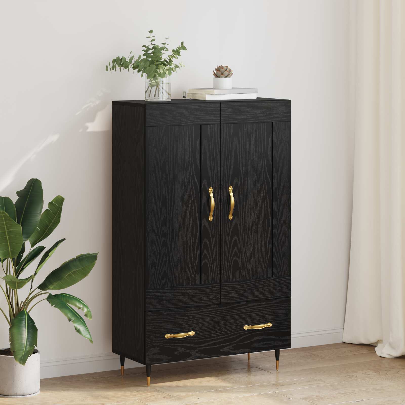 Highboard Crni hrast 69,5 x 31 x 115 cm Konstruirano drvo
