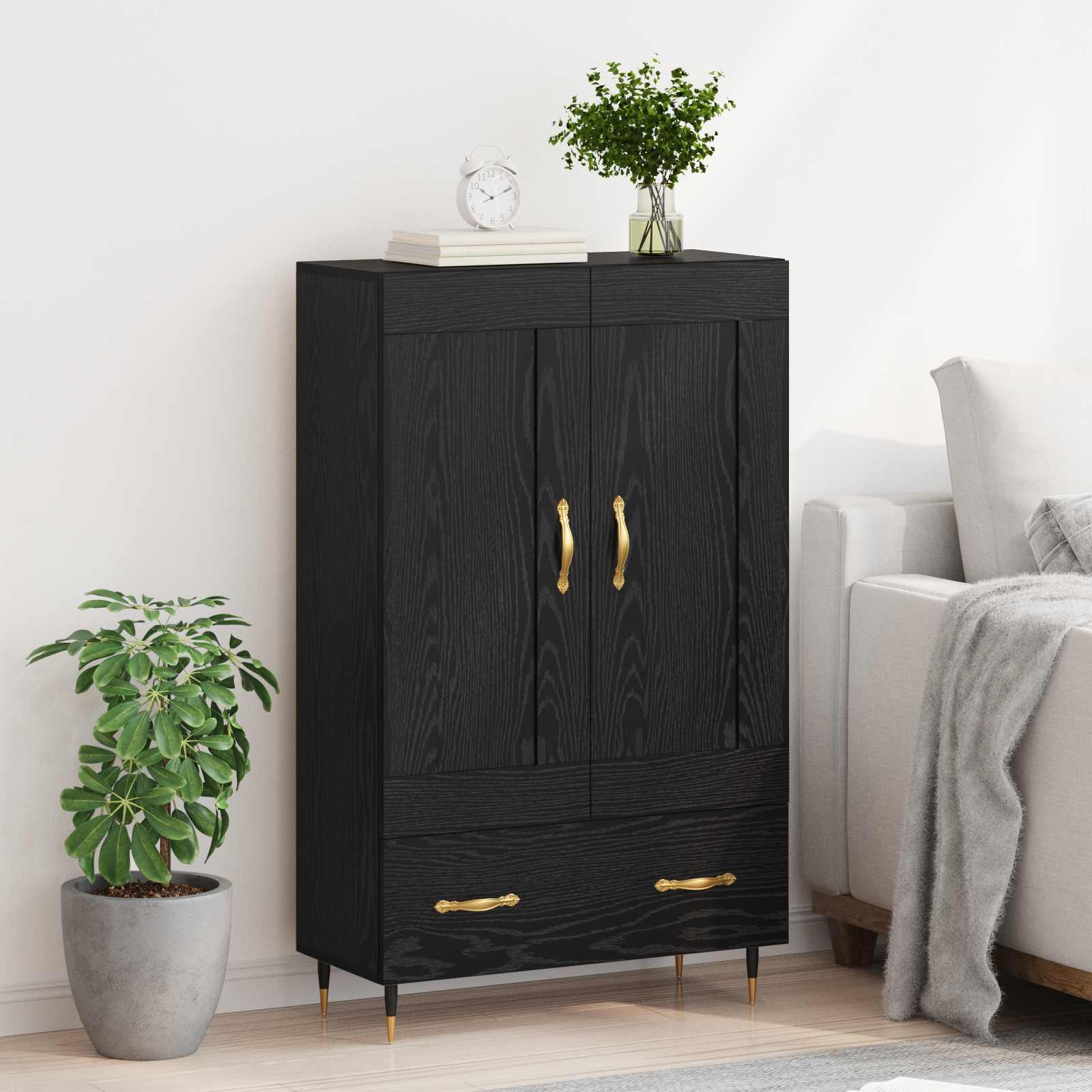 Highboard Crni hrast 69,5 x 31 x 115 cm Konstruirano drvo