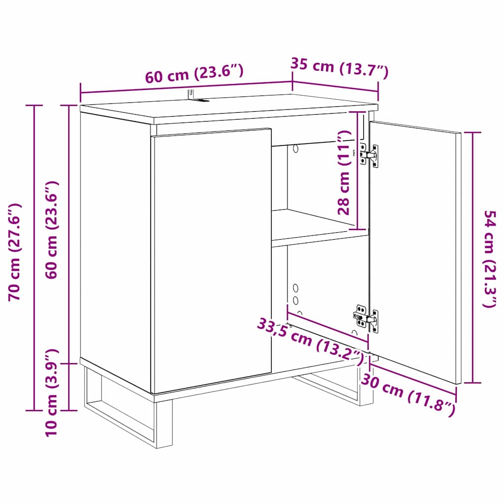 Kreveta Crni hrast 60 x 35 x 70 cm Konstruirano drvo