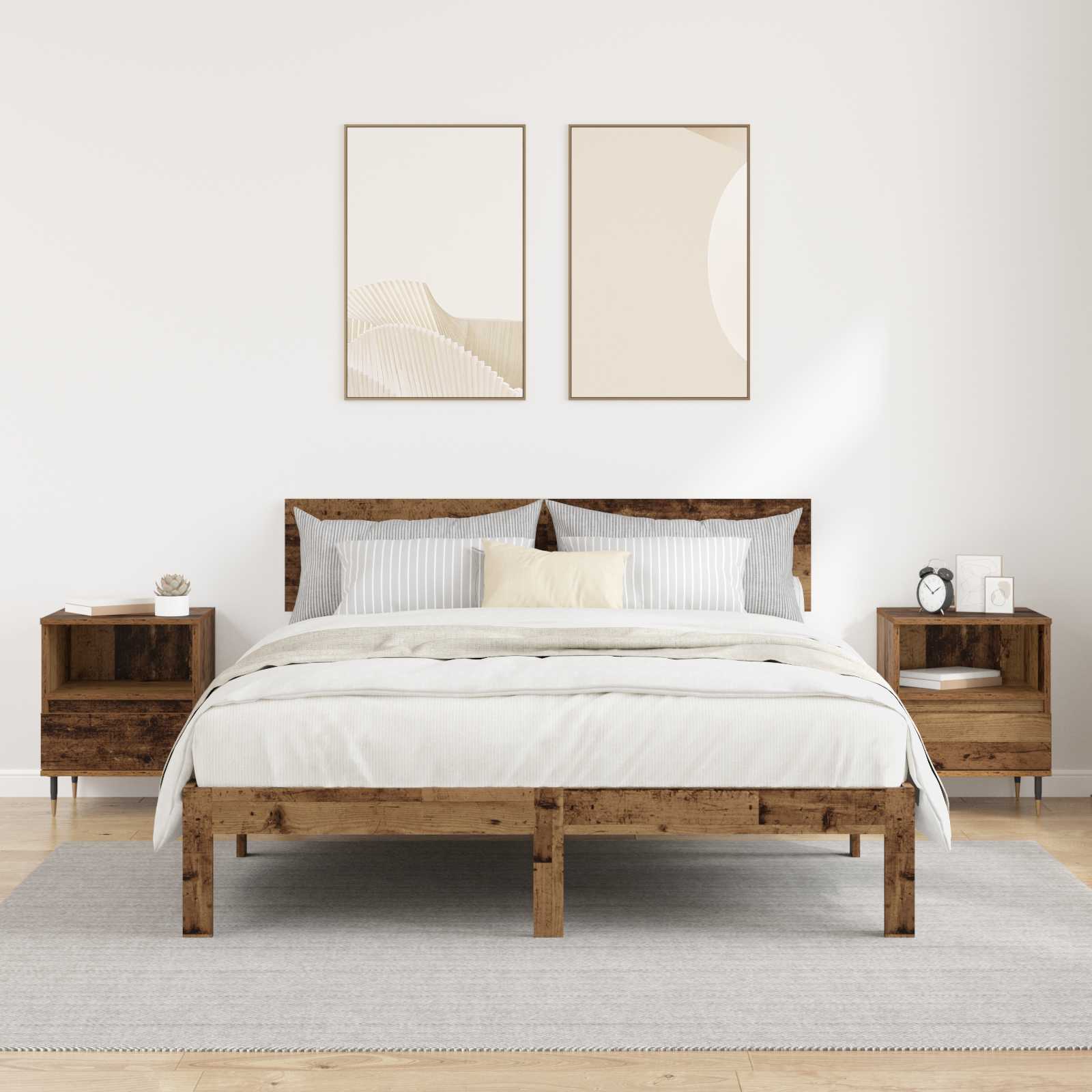 Noćni ormar 2 pcs Staro drvo 40 x 35 x 50 cm Konstruirano drvo